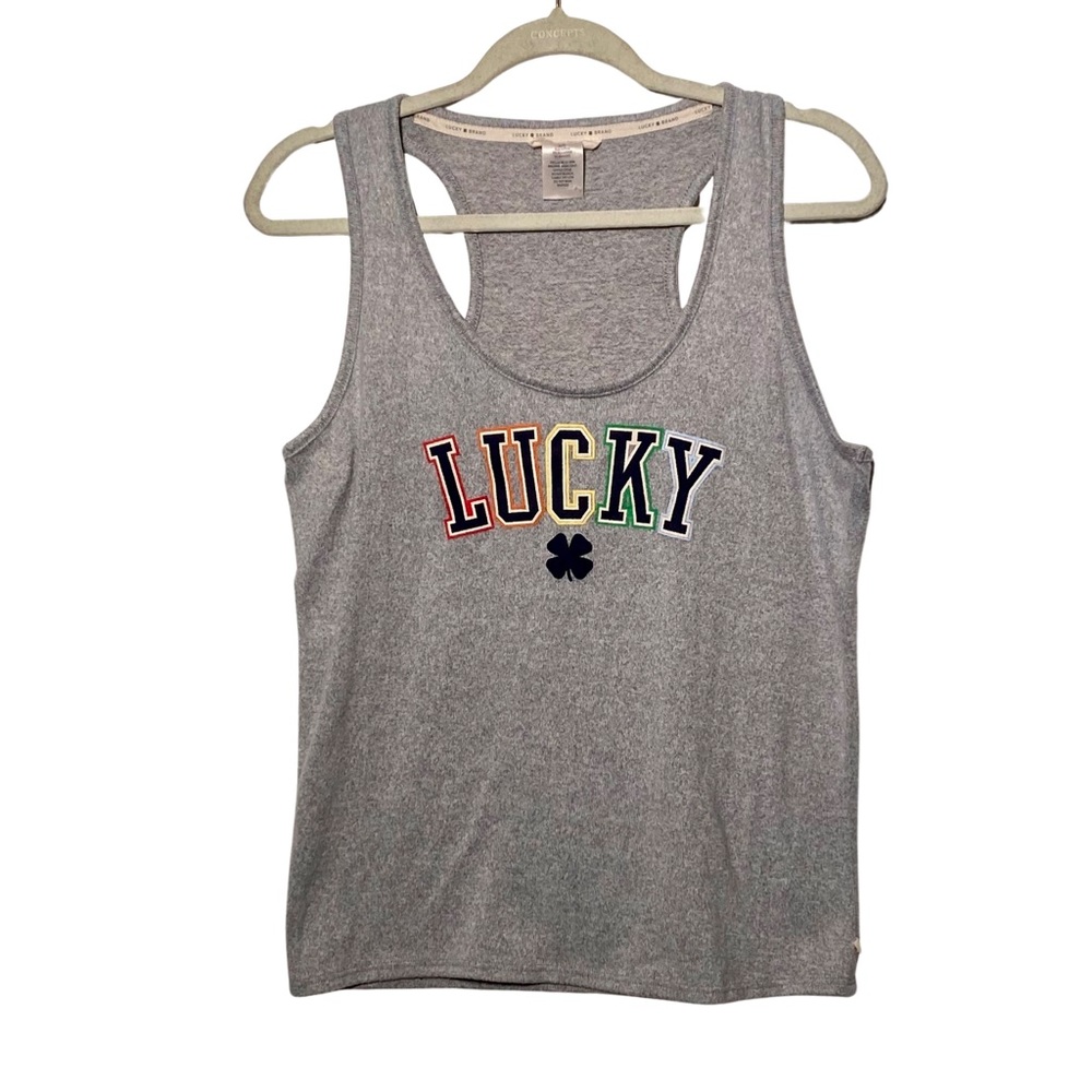 Lucky Brand Lucky Pride Tank Top XL Gray Rainbow Graphic Sleepwear